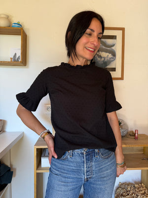 Top Nine plumetis manches courtes