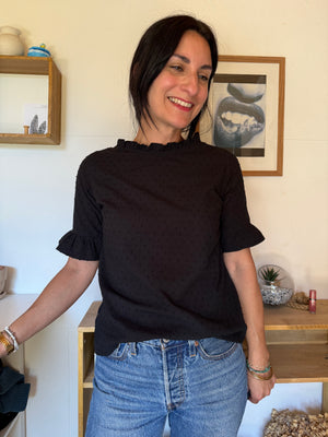 Top Nine plumetis manches courtes