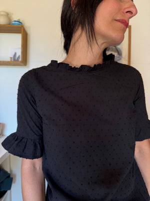 Top Nine plumetis manches courtes