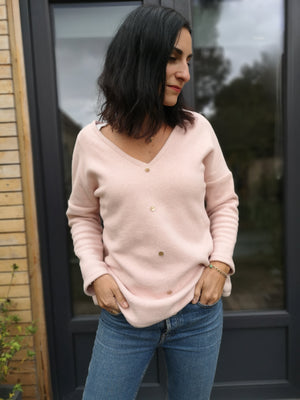 Pull Philippine ine by Sabine X brunebb rose poudré